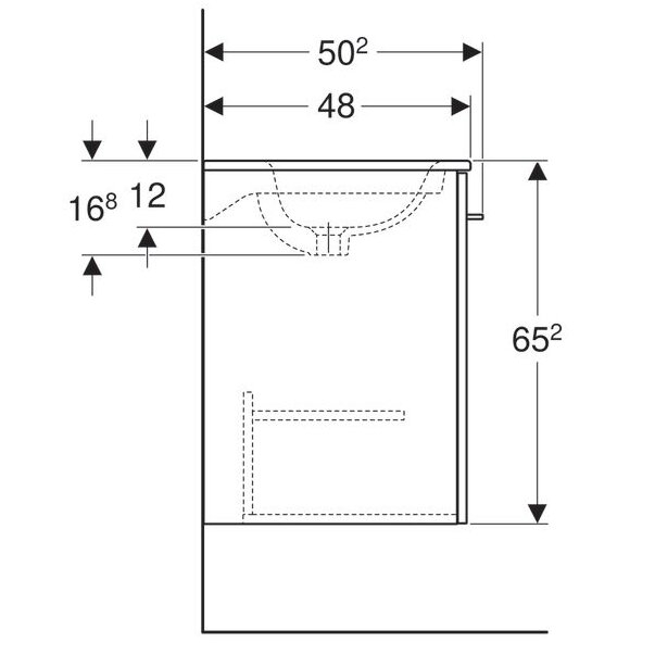Set mobilier baie suspendat și lavoar Selnova Square 60 cm Geberit [3]