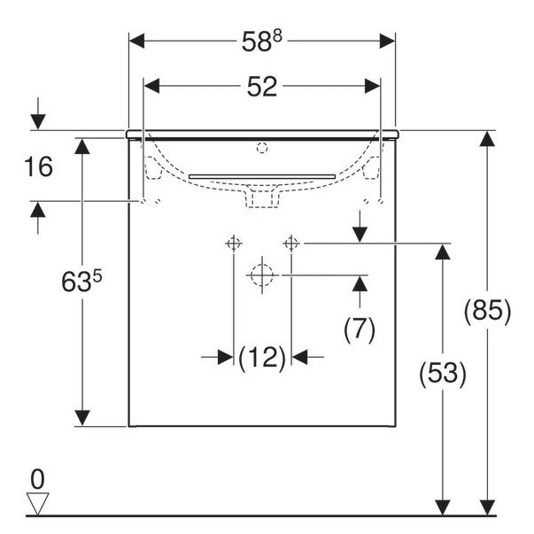 Set mobilier baie suspendat și lavoar Selnova Square 60 cm Geberit [4]