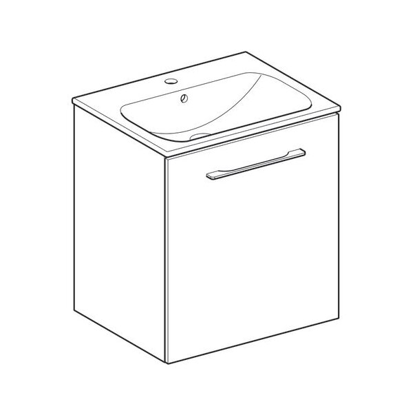 Set mobilier baie suspendat și lavoar Selnova Square 60 cm Geberit [2]