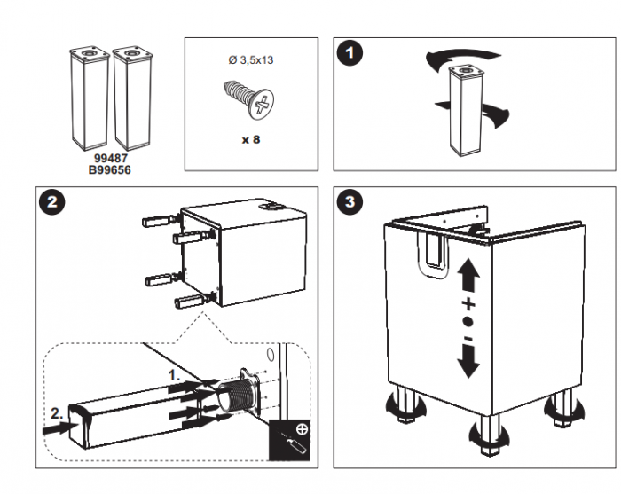 Set picioare cromate mobilier Twins 15 cm [3]