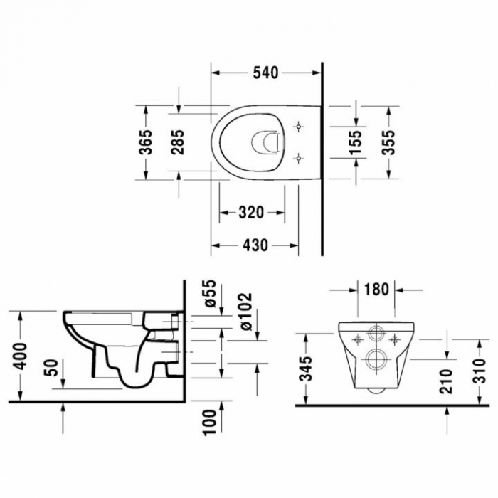 Set WC suspendat Rimless Duravit NO.I [4]