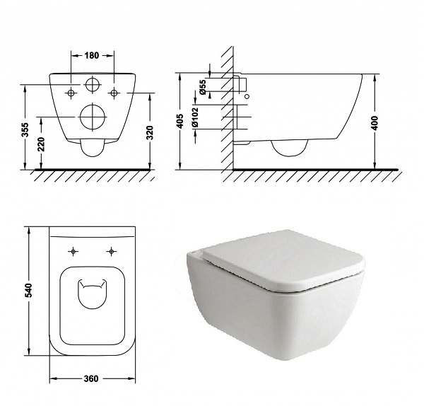 Set WC suspendat Emma Square [2]