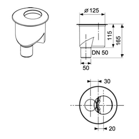 Sifon vertical TECE Drainline DN50, inaltime montaj 165mm [2]