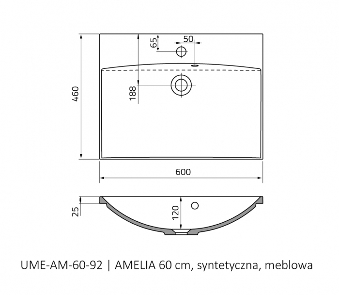 Set mobilier suspendat baie Siena și lavoar Amelia Oristo 80 cm [6]