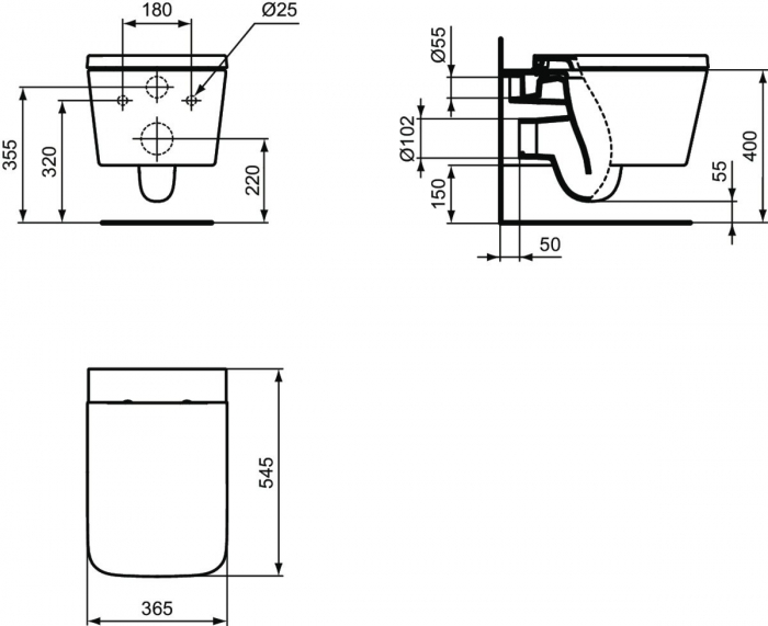 Vas WC suspendat Blend Cube Aquablade [3]