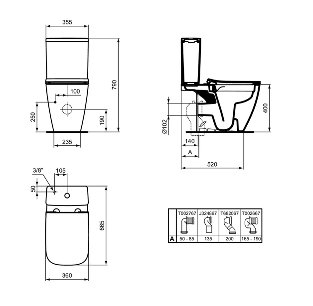 Vas WC stativ Rimless I.Life B T461201 [3]