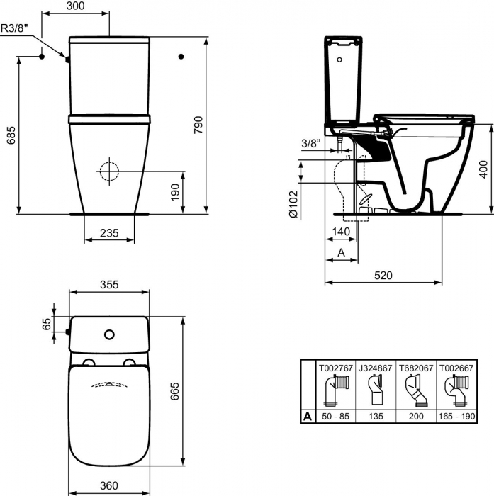 Vas WC stativ Rimless I.Life B gri lucios T461258 [3]