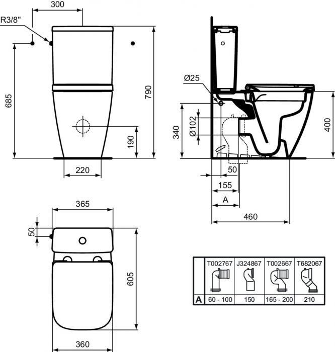 Vas WC stativ Rimless I.Life S T500001 [3]