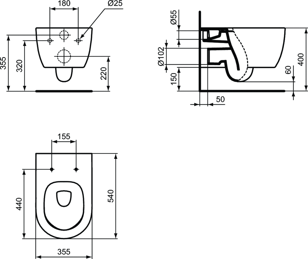 Vas WC suspendat Blend Curve Aquablade [3]