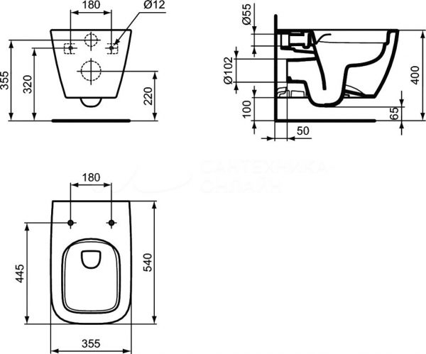Vas WC suspendat Rimless I.Life B [4]
