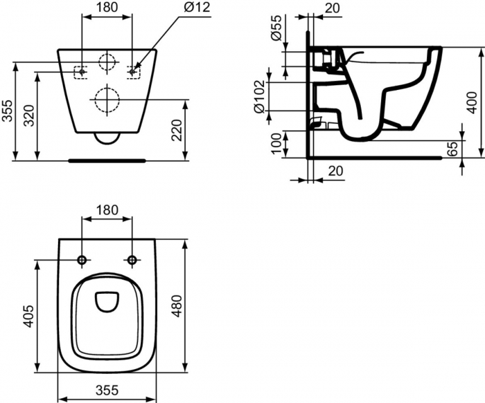 Vas WC suspendat Rimless I.Life S [3]