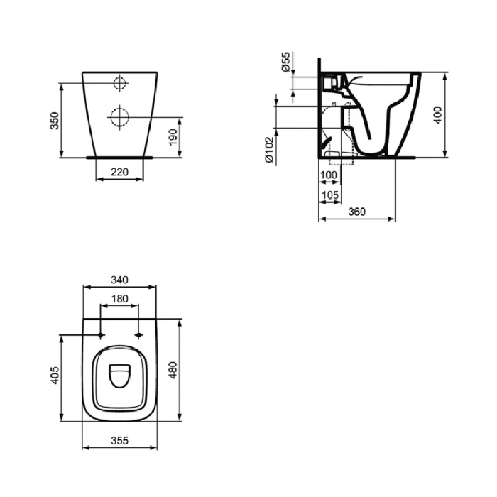 Vas WC stativ Rimless I.Life S [3]