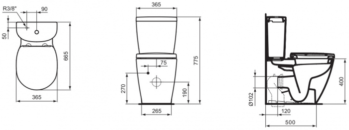 WC stativ BTW Connect Ideal Standard E803701 [2]