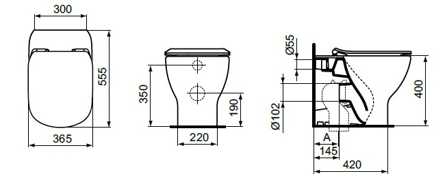 WC stativ Tesi BTW Ideal Standard T007701 [2]