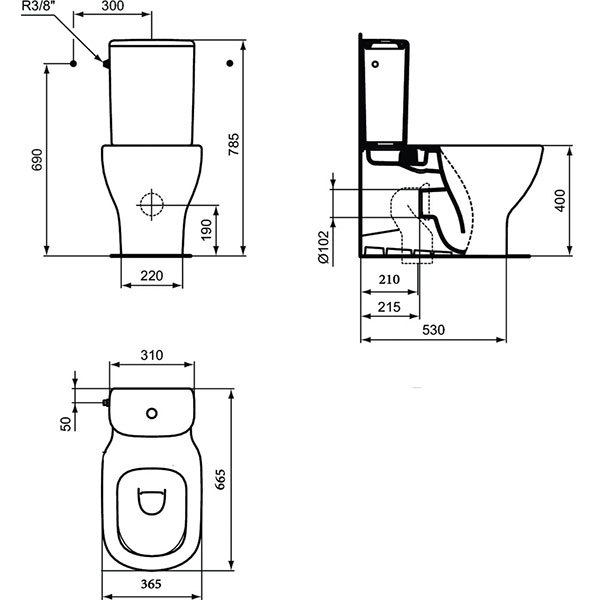 WC stativ Tesi Ideal Standard T008201 [2]