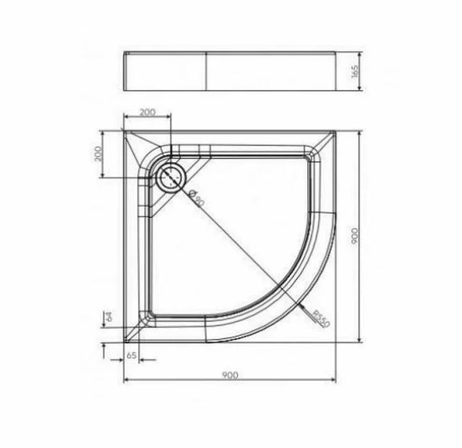 Cuva dus semirotunda First Kolo 90 cm [2]