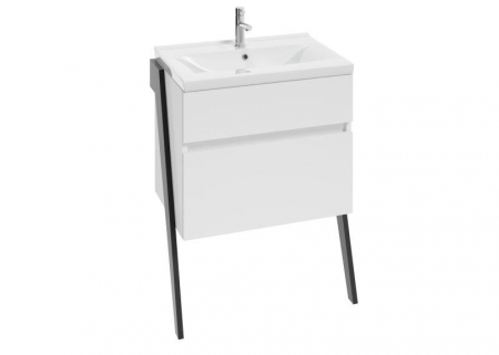 Defra - Set mobilier suspendat baie alb Op-Arty si lavoar Olex Defra 80 cm
