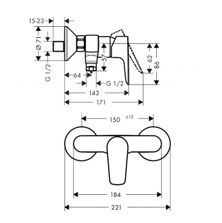 Baterie duș Talis E Hansgrohe [6]