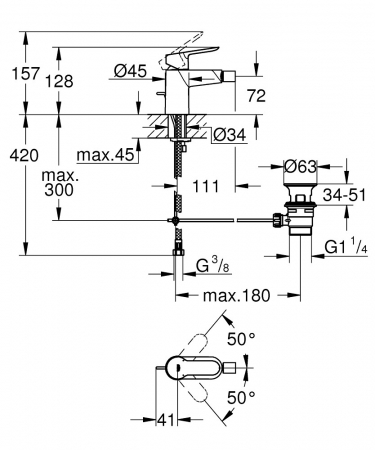 Baterie bideu BauEdge 23331000 Grohe [2]