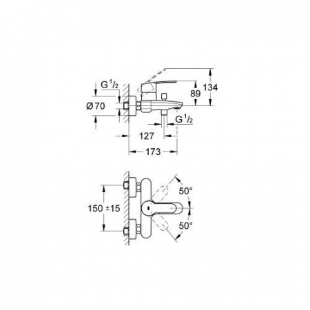 Baterie dus 33590002 Grohe Eurostyle Cosmopolitan [2]