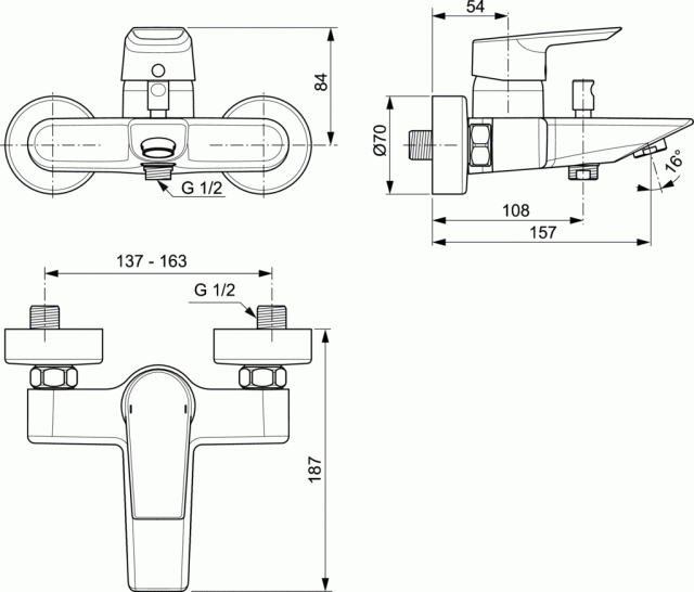 Baterie cada-dus Tesi Ideal Standard [1]