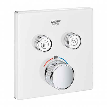 Producatori Colectii - Baterie duș albă încastrată cu termostat Grohtherm Smartcontrol Grohe cu 2 ieșiri - Copie
