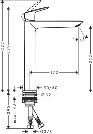 Baterie inalta lavoar Logis 240 Fine Hansgrohe [3]