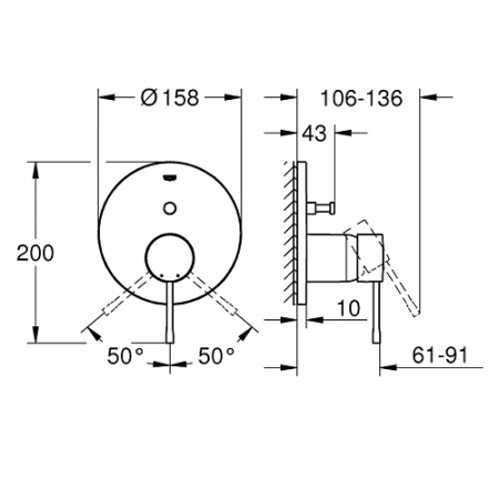 Baterie incastrata cada/dus Set finish 24058001 Grohe Essence [1]