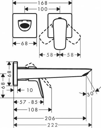 Baterie lavoar incastrata Logis Fine Hansgrohe [2]