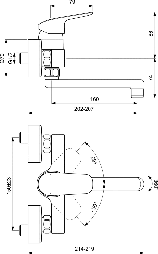 Baterie lavoar perete Ceraflex Ideal Standard [1]