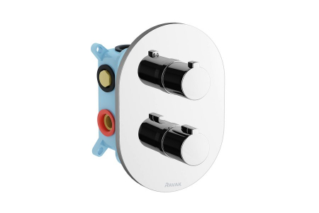 Concept Chrome - Baterie termostatata incastrabila cu trei cai Ravak