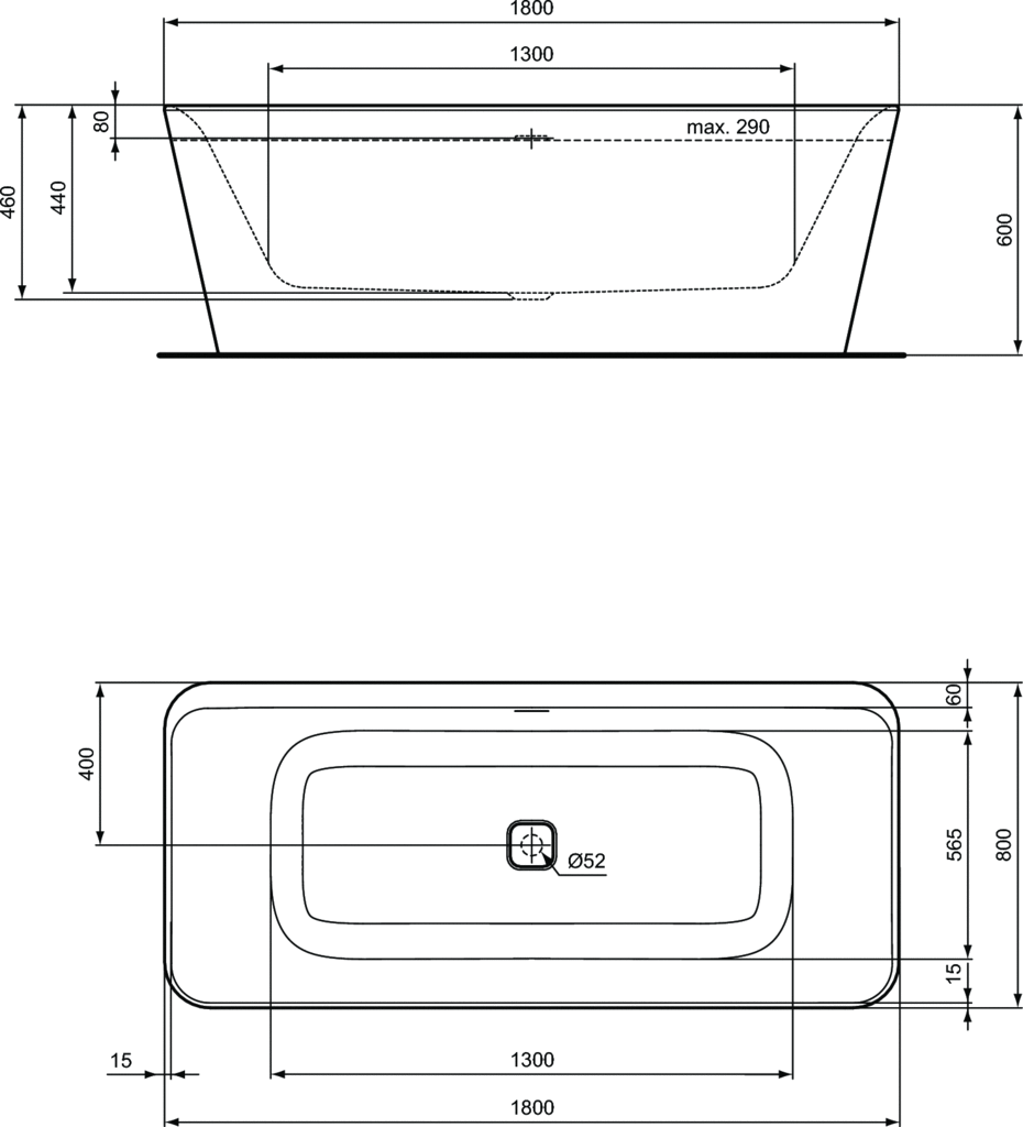 Cada 180 cm freestanding Tonic II Ideal Standard [1]