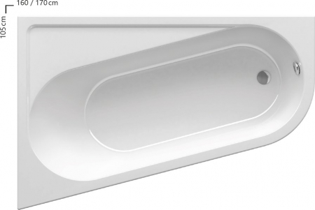 Cazi asimetrice - Cada Chrome asimetrica RAVAK 170*105