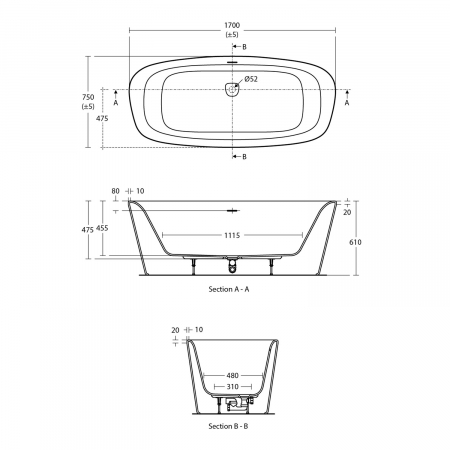 Cada Dea 170 cm freestanding [1]