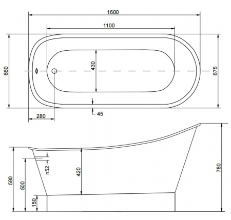 Cada freestanding 160 cm Gloria [2]