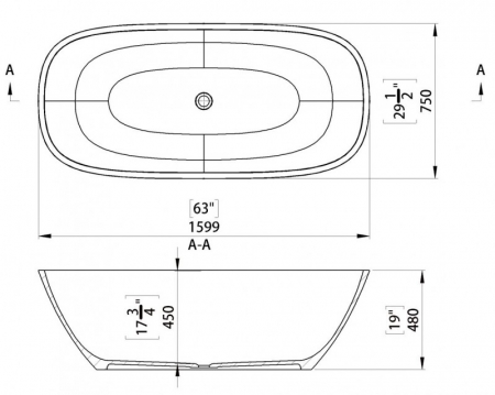 Cada freestanding 160 cm Arona [2]