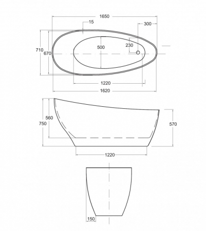 Cada freestanding 165 cm Keya [3]