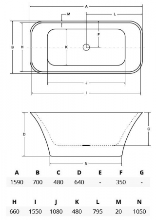 Cada freestanding 160 cm Assos [2]