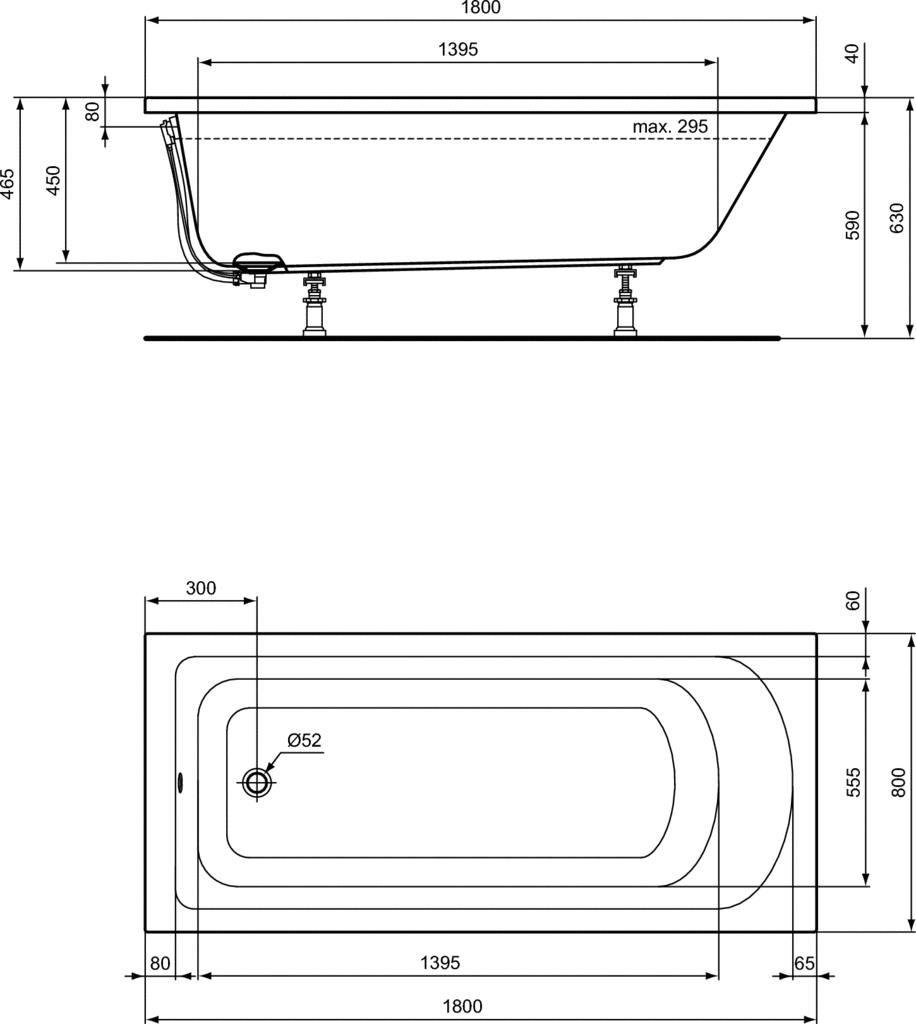 Cada rectangulara Ideal Standard Hotline 180x80 cm [1]