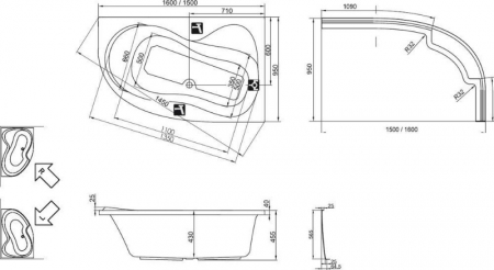 Cada Rosa 95 RAVAK 160*95 [2]
