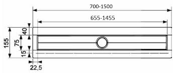 Canal de dus TECE drainline drept, cu flansa si banda de etansare Seal System L=1000mm [6]
