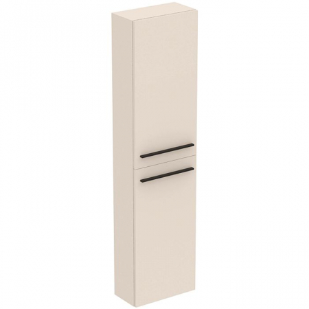 Mobilier baie suspendat - Coloana inalta 2 usi bej nisipiu mat I.LIfe S manere negru mat
