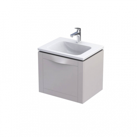 Mobilier baie stativ - Set mobilier de baie 60 cm Skagen sand mat si lavoar Amelia