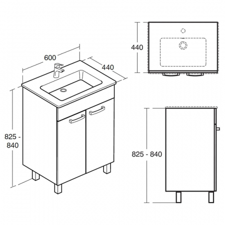Mobilier stativ 60 cm Tempo Ideal Standard [1]