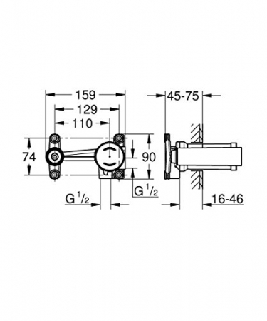 Corp incastrat baterie lavoar monocomanda 23571000 Grohe [1]