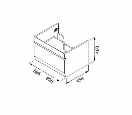 Set mobilier suspendat baie si lavoar Horyzont Oristo 60 cm [7]