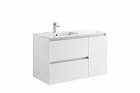 Mobilier baie suspendat - Mobilier 2 sertare Jade alb
