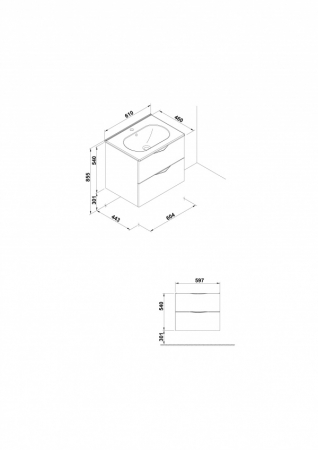 Mobilier Agata Gala doua sertare 59 cm [1]