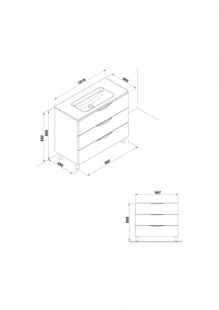 Mobilier Agata Gala trei sertare 99 cm [1]