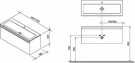 Mobilier baie SD 800 Clear alb/cires Ravak [4]